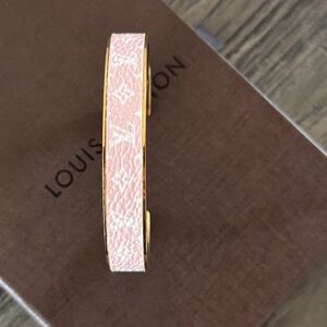 Louis Vuitton Pink and Gold Monogram Bracelet